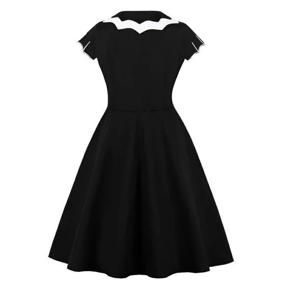 Sucrefas 1XL Bat A-Line Dress Retro Pinup Goth - Picture 3 of 3